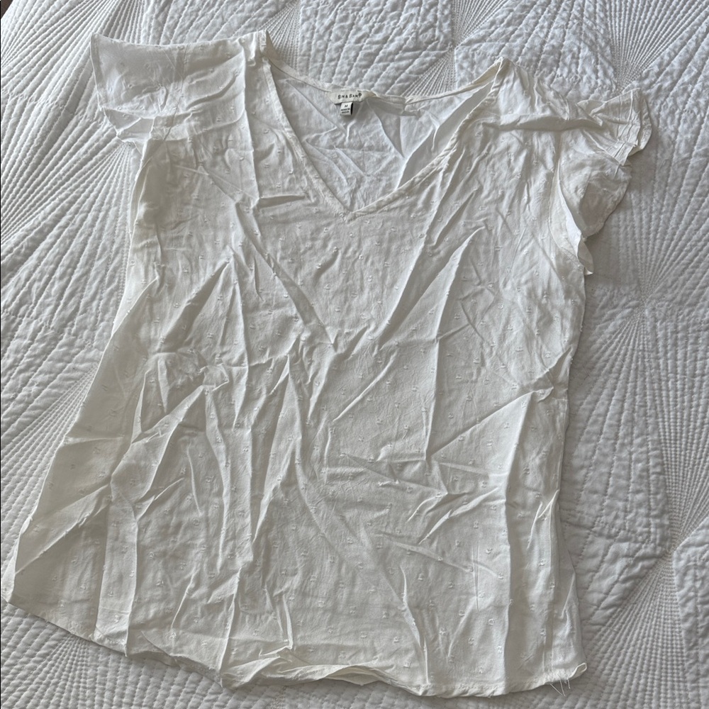 Elegant White V-Neck Blouse